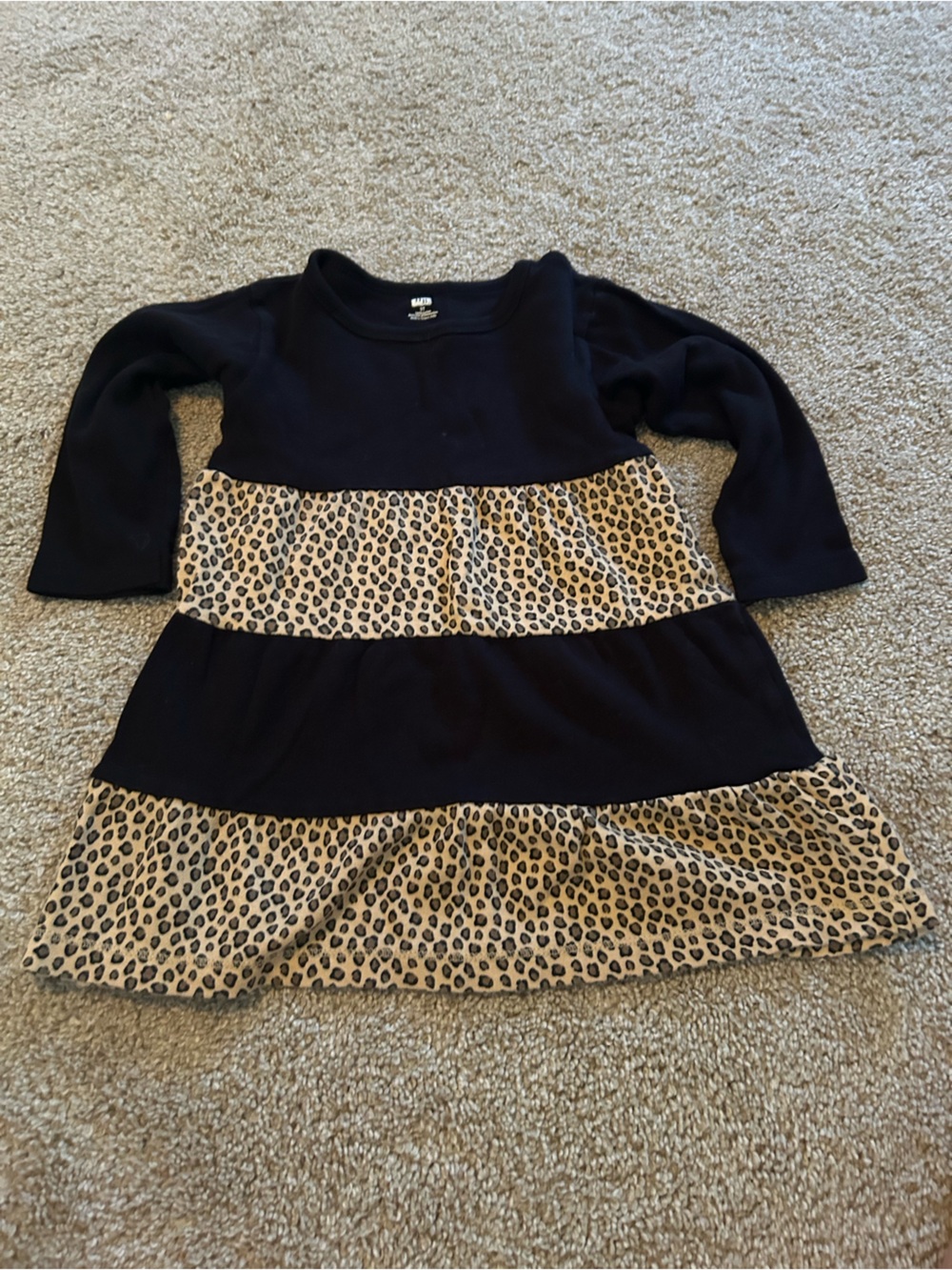 HB 3T Black and Leopard Print Dress